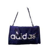 Adidas Unisex Blue Nylon Duffle Bag Logo Design Adjustable Strap One Size