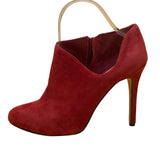 Sole Society Women’s Red Leather Side Zipper High-Heel Helena Booties Size 7.5