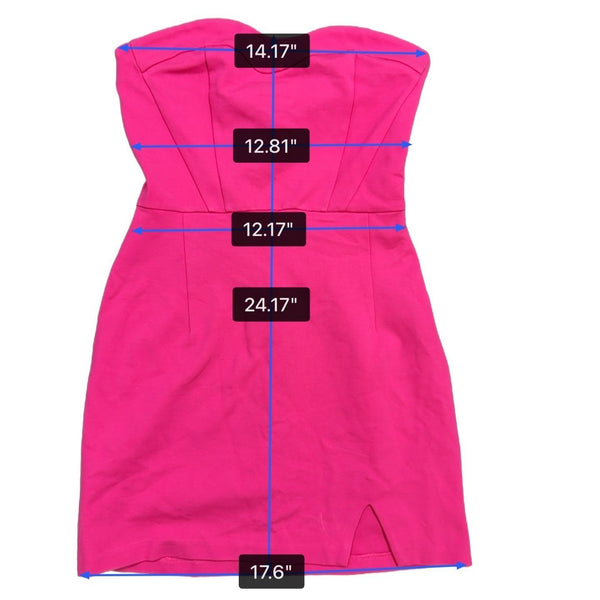 Hollister Womens Pink Viscose Strapless Mini Dress Stylish Design Sz XS