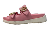 Coach Women’s Pink Double Buckle Sliders Sandals Sz 6, Signs of wear are visible