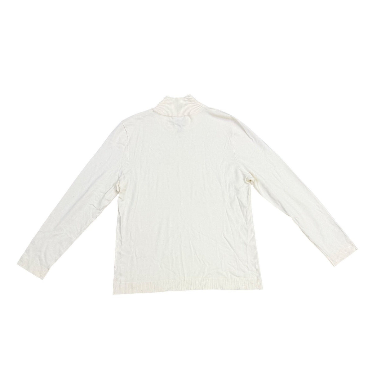 Chicos Womens White Turtleneck Sweater Classic Long Sleeve Size 1