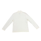 Chicos Womens White Turtleneck Sweater Classic Long Sleeve Size 1