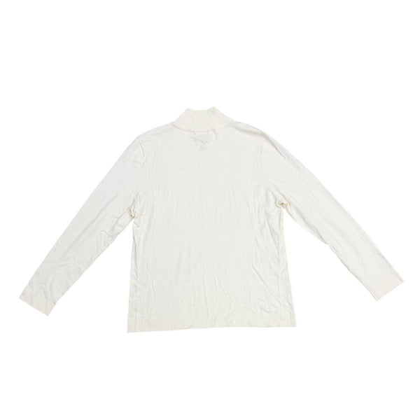 Chicos Womens White Turtleneck Sweater Classic Long Sleeve Size 1