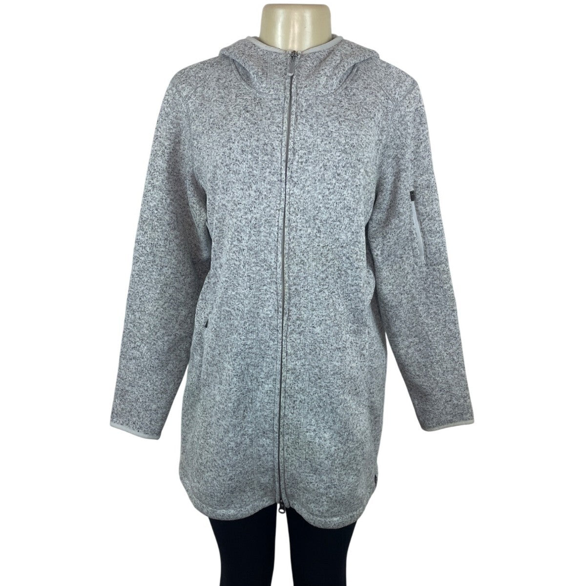 L.L. Bean Gray Zip-Up Hooded Sweater Jacket With Side Pockets Sz LP - New