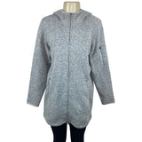 L.L. Bean Gray Zip-Up Hooded Sweater Jacket With Side Pockets Sz LP - New