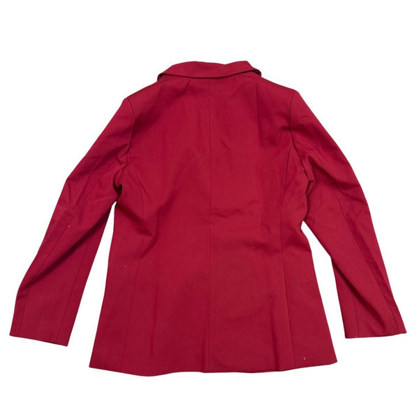 Cicy Bell Womens Red Long Sleeve Blazer Jacket With Single Button Lapel Size L