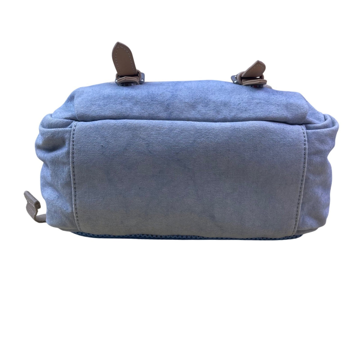 Role Model Women’s Blue & Khaki Canvas & Faux Leather Adjustable Straps Backpack