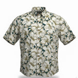 Tommy Bahama Mens Beige & Navy Floral Short Sleeve Hawaiian Shirt Size XL