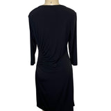 Calvin Klein Black Ruched Stretch Dress Womens