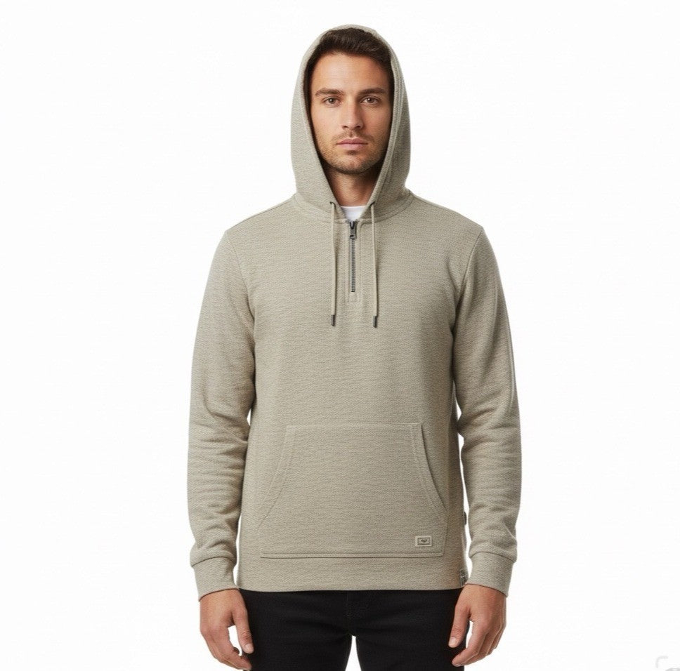 Flag & Anthem Mens Beige Cotton/Polyester Hoodie Sweater Waffle Knit Sz M - New