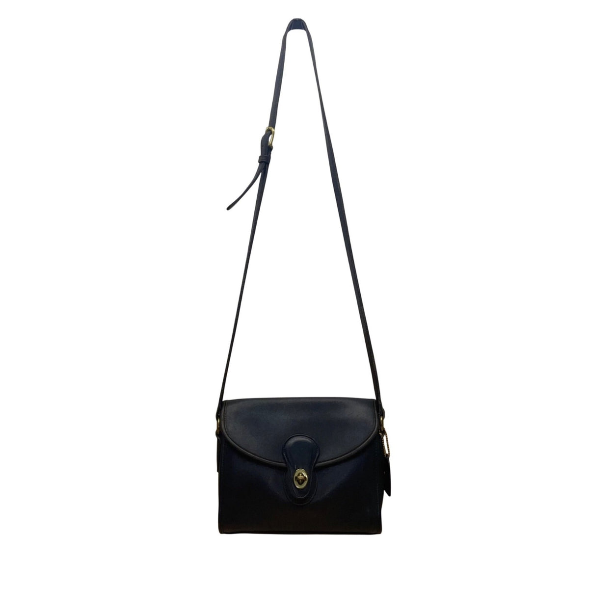 Coach Women’s Navy Leather Turnlock Closure Adjustable Strap Crossbody Bag