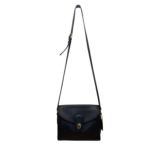 Coach Women’s Navy Leather Turnlock Closure Adjustable Strap Crossbody Bag
