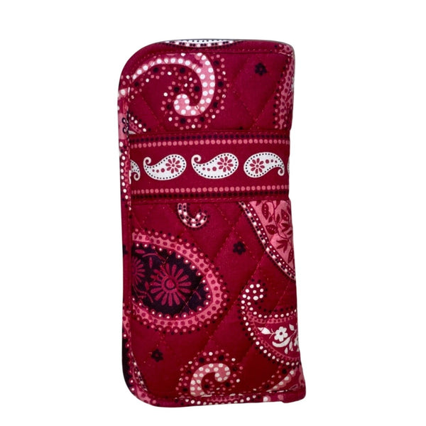 Vera Bradley Women’s Red Cotton Paisley Tote Bag With Matching Accessory Set