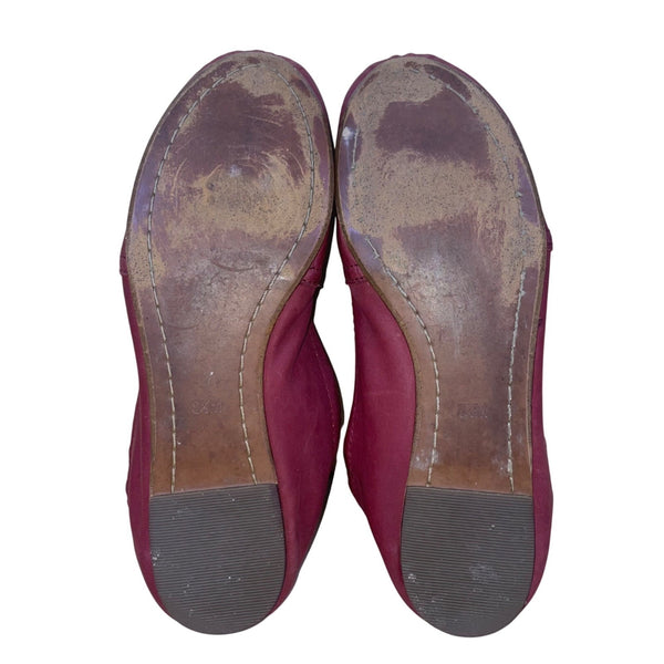 Latigo Women’s Dark Red Leather Slip-On Bettie Flats Shoes Size 8.5M