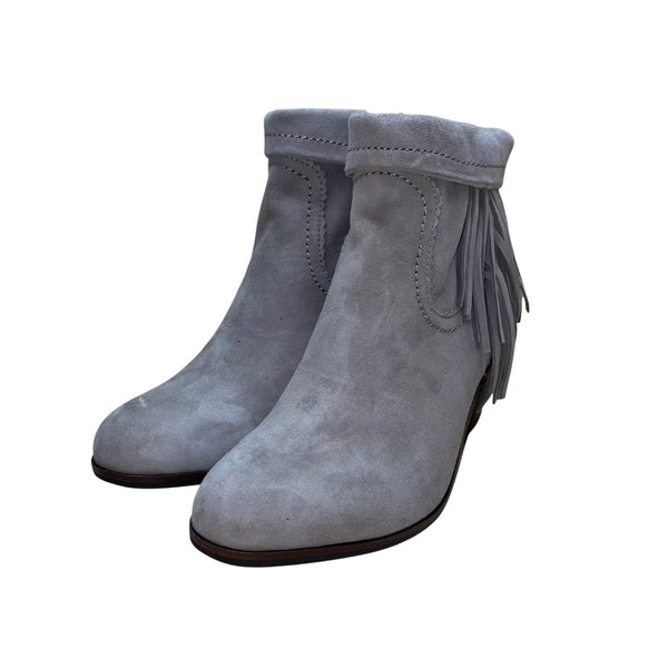 Sam Edelman Women’s Tan Suede Fringe Zip-Up Closure Louie Ankle Booties Sz 7.5M