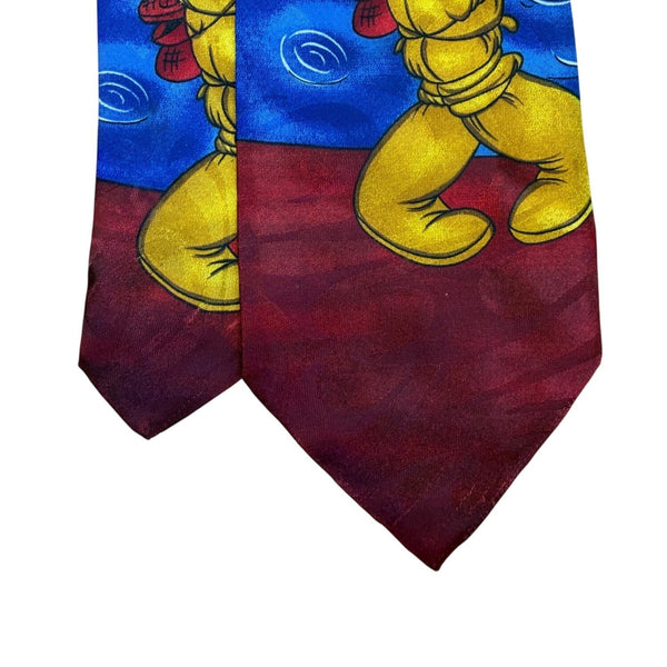Disney Mickey Red & Blue Neck Tie Cartoon Theme Microfiber Fishing Motif