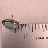 Sterling Silver Womens Oval Turquoise Earrings 925 Marked Artisan Blue Stone