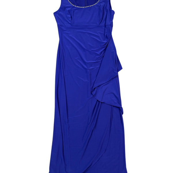R&M Richards Womens Royal Blue 2-Piece Sleeveless Dress & Jacket Size 10