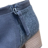 Toms Women’s Gray Suede Faux Wool Side Zipper Closure Ankle Booties Size 6.5