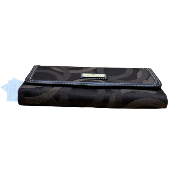 Minicci Women’s Brown Fabric Patterned With Multiple Compartments Clutch Wallet