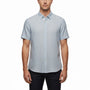 Perry Ellis Mens Light Blue Linen Short Sleeve Shirt Sz XL
