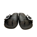 Ecco Women’s Black Leather Flower Accent Open-Toe Mule Sandals Size 37