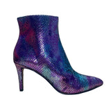 Betsey Johnson Women’s Purple Faux Snakeskin Albaa Ankle Heeled Booties Size 8M