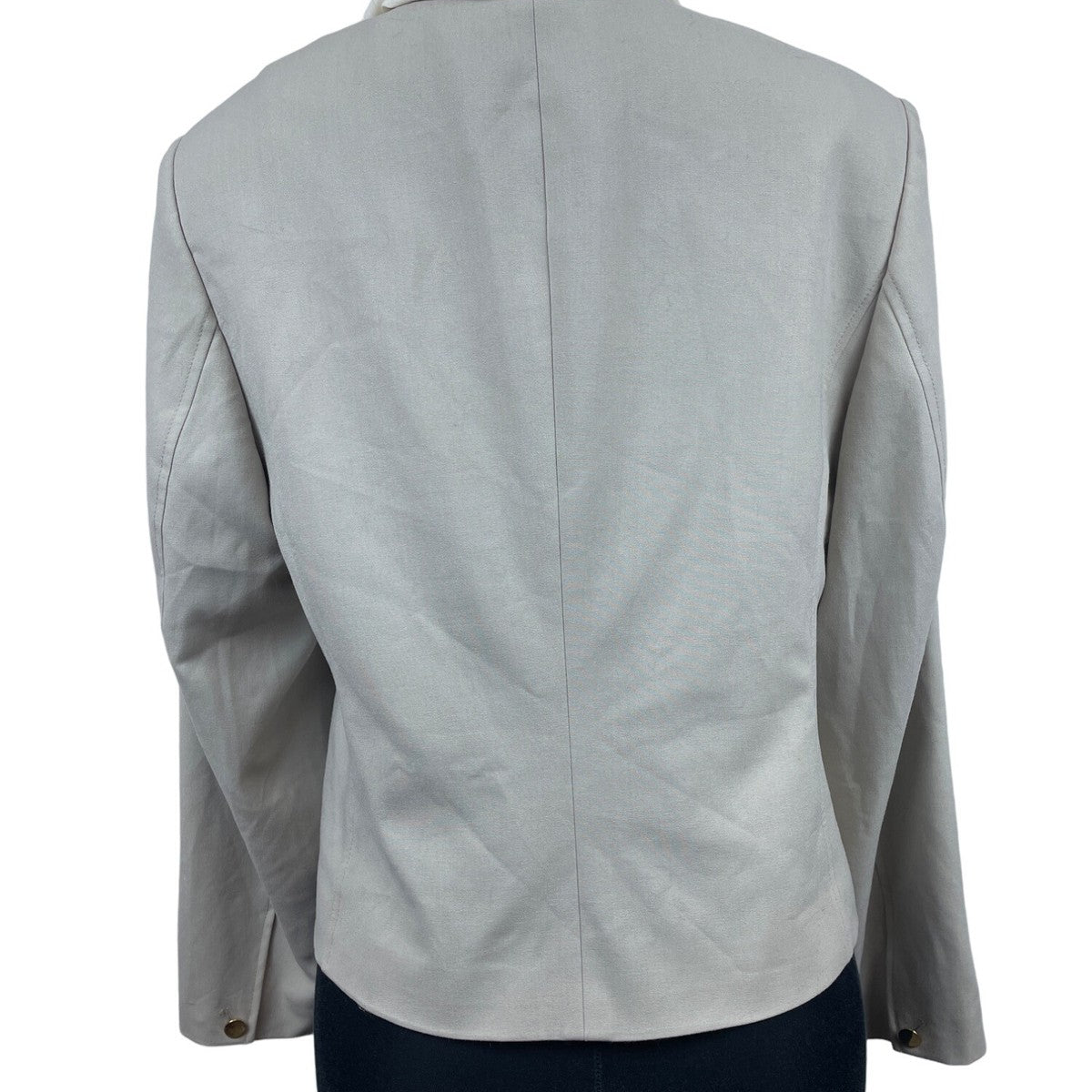 Calvin Klein Womens Light Gray Long Sleeve Blazer Jacket Size 14W Polyester Blen