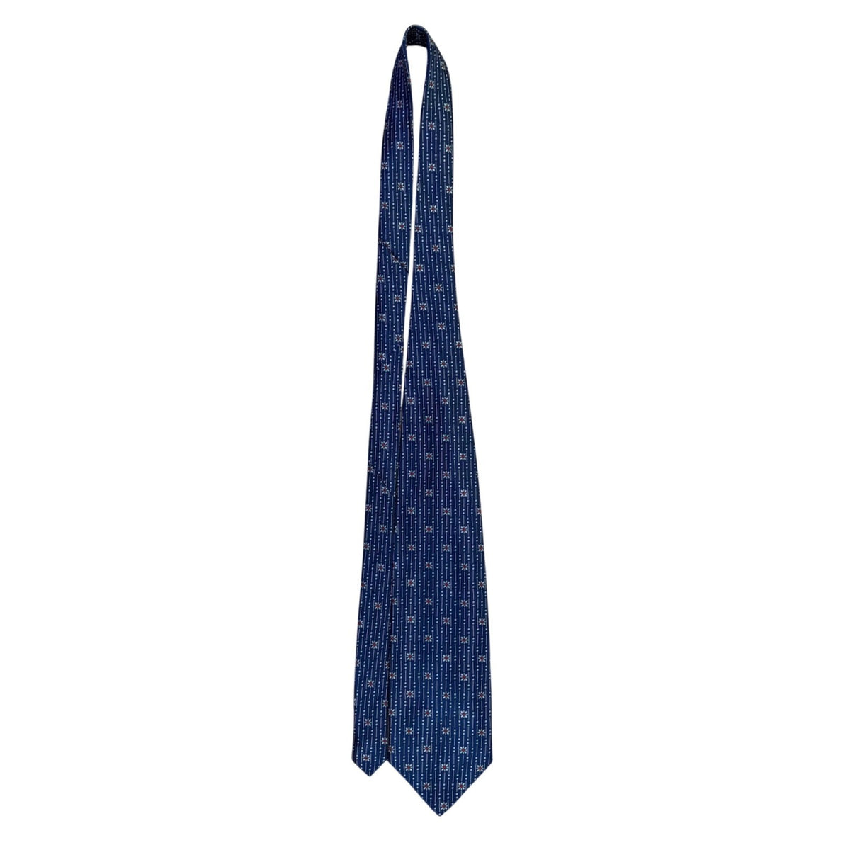 Parkster Mens Blue Silk Handmade Neck Tie Star Dot Pattern