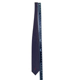 Mens Purple Silk Geometric Pattern Tie With Medusa Logo