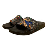 Steve Madden Women's Black Embellished Parrot Bead Sequin Sparkly Sandals Sz 8M