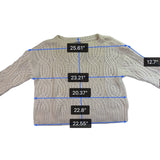 Ann Taylor Womens Ivory Nylon/Acrylic Sweater Cable-Knit Pullover Size M