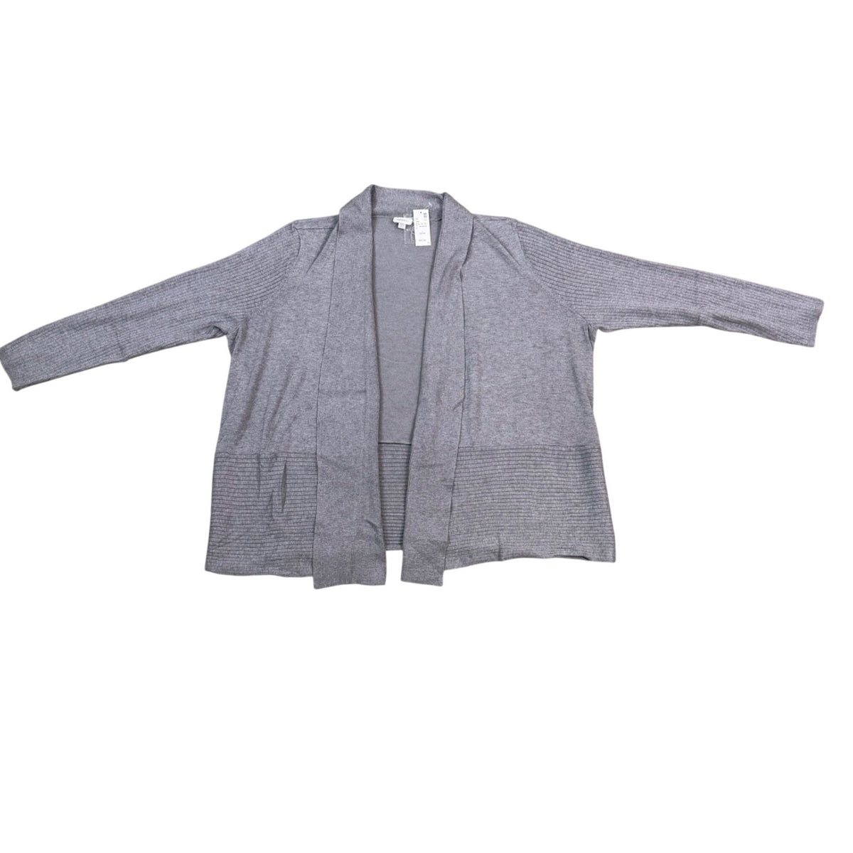 Avenue Womens Gray Open Cardigan Sweater Plus Lightweight Size 22/24