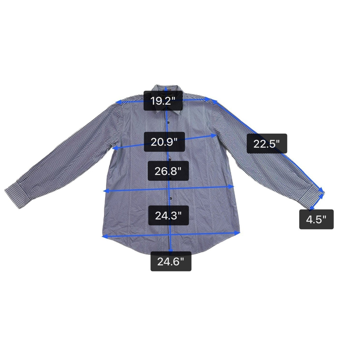 Michael Kors Mens Blue Striped Long Sleeve Button-Up Shirt Size L