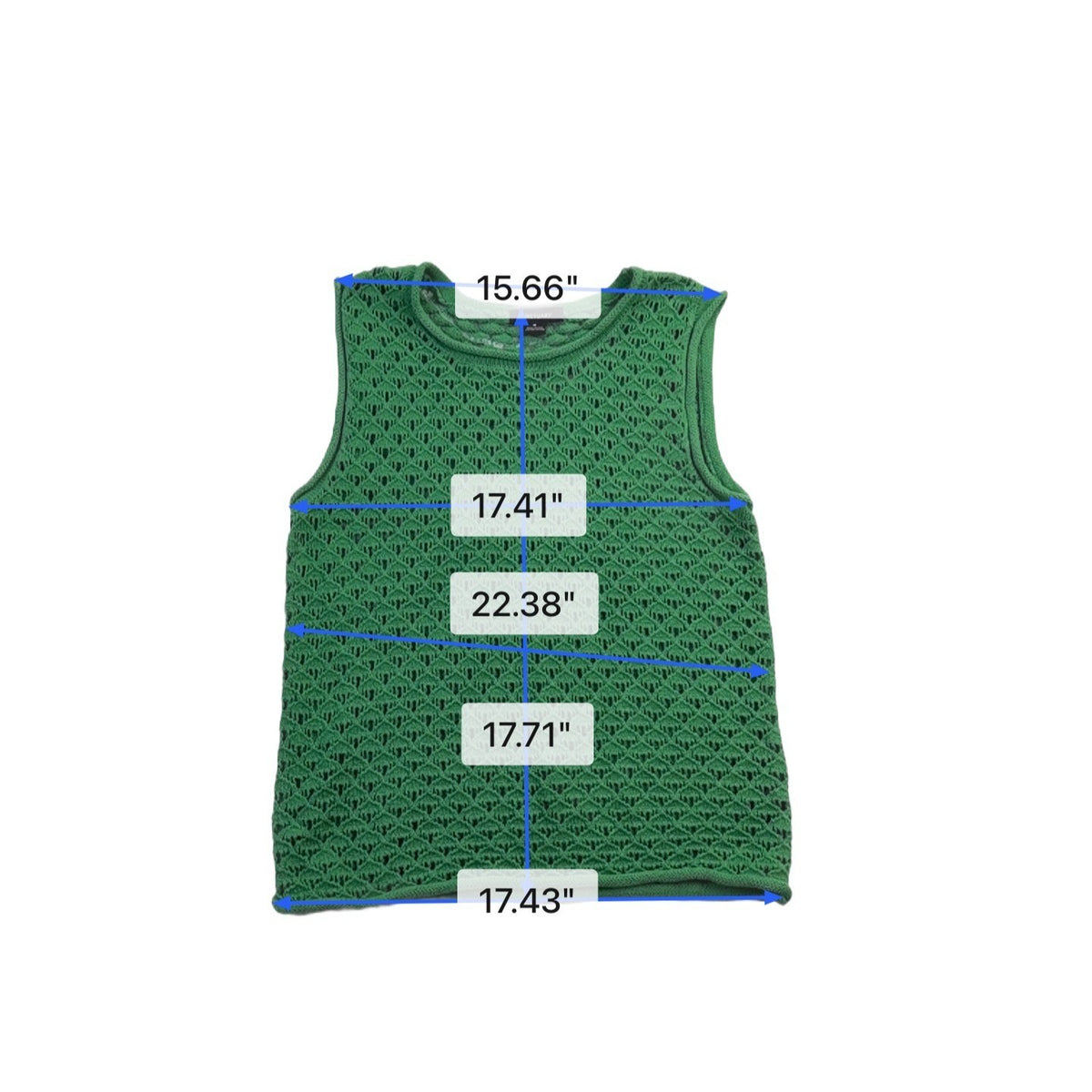 Sanctuary Womens Green Crochet Cotton Sleeveless Top Stylish Shirt Sz M