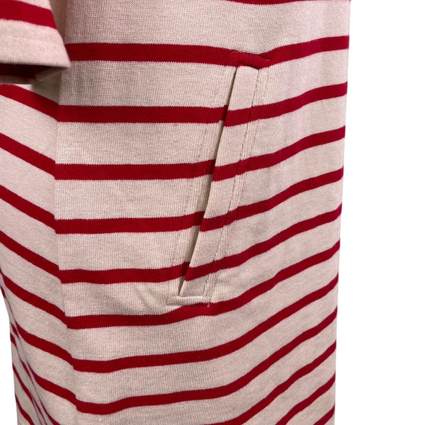 Lilla  P Womens Red / White Striped Dress 3/4 Sleeve Pockets Casual Sz XS