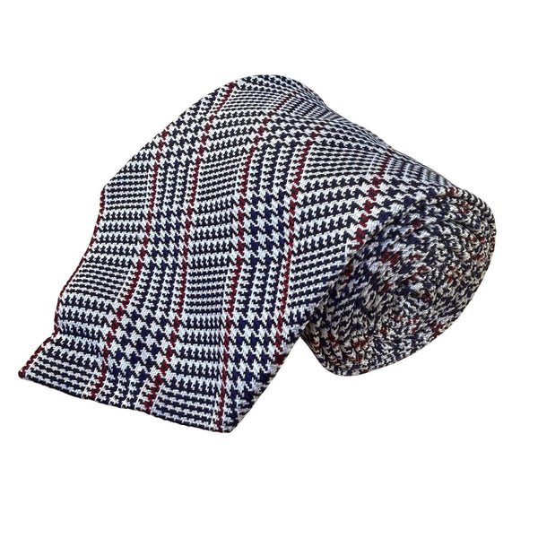 Lauren Ralph Lauren Mens Navy Cotton Blend Plaid Hand Finished Tie 3.5" Wide Cla