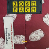 Josh Bach Men’s Red Silk Fingerprint Print Neck Tie Stylish Accessory