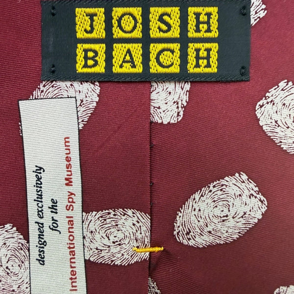 Josh Bach Men’s Red Silk Fingerprint Print Neck Tie Stylish Accessory