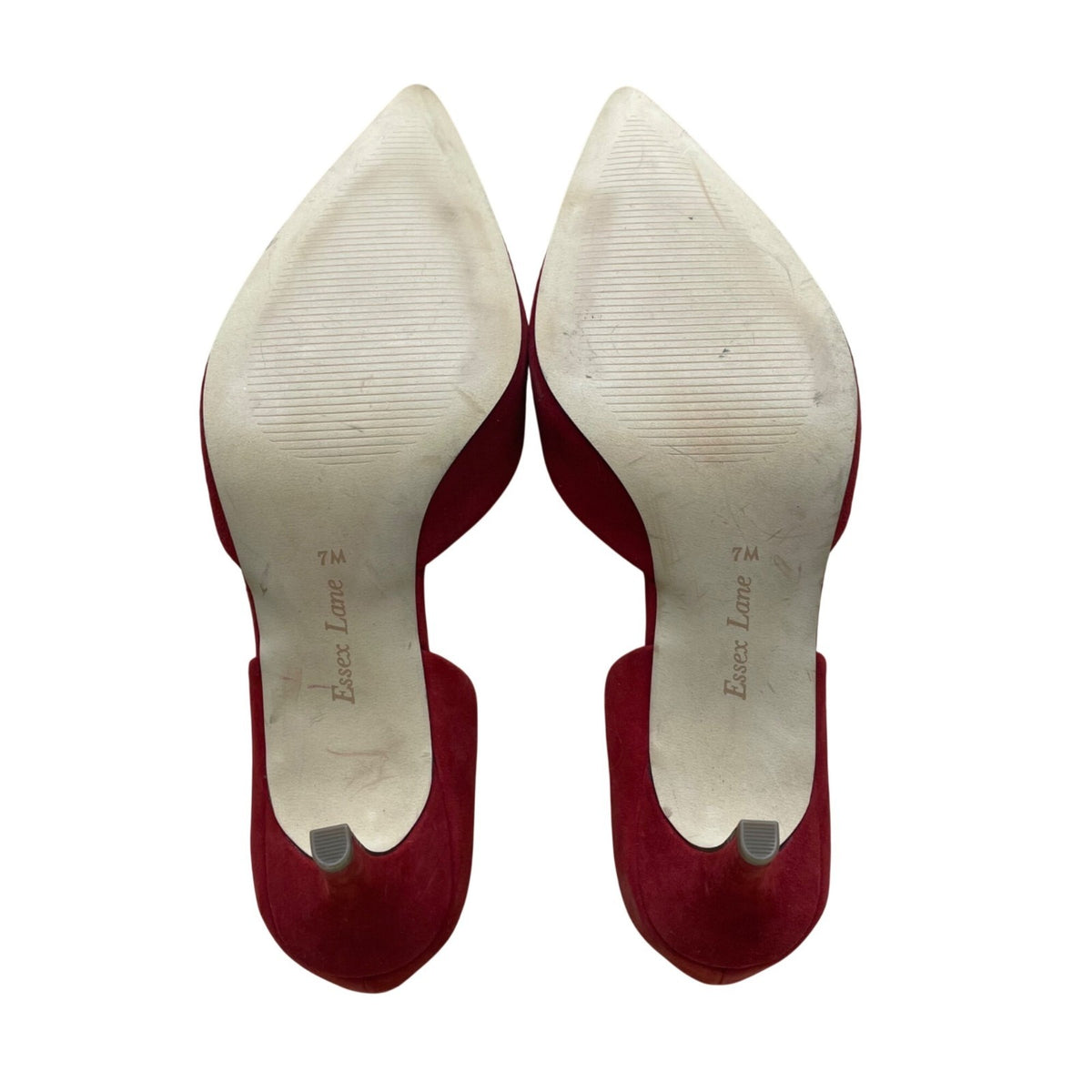 Essex Lane Women's Red Suede Pointed Toe Dakota D'Orsay Style Heels Size 7M