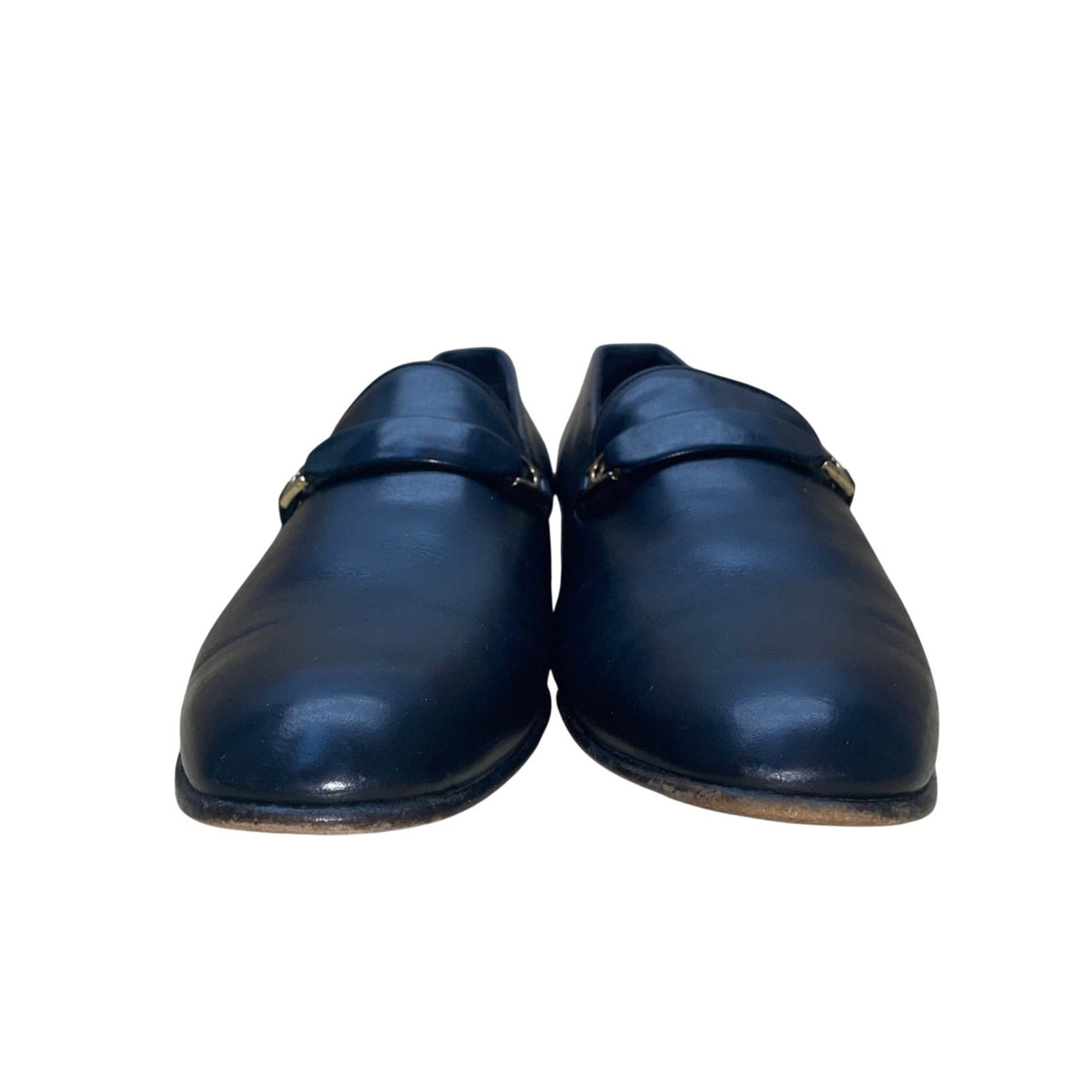 Bally Men’s Black Leather Strap accent Round Toe Slip-On Loafers Size 8