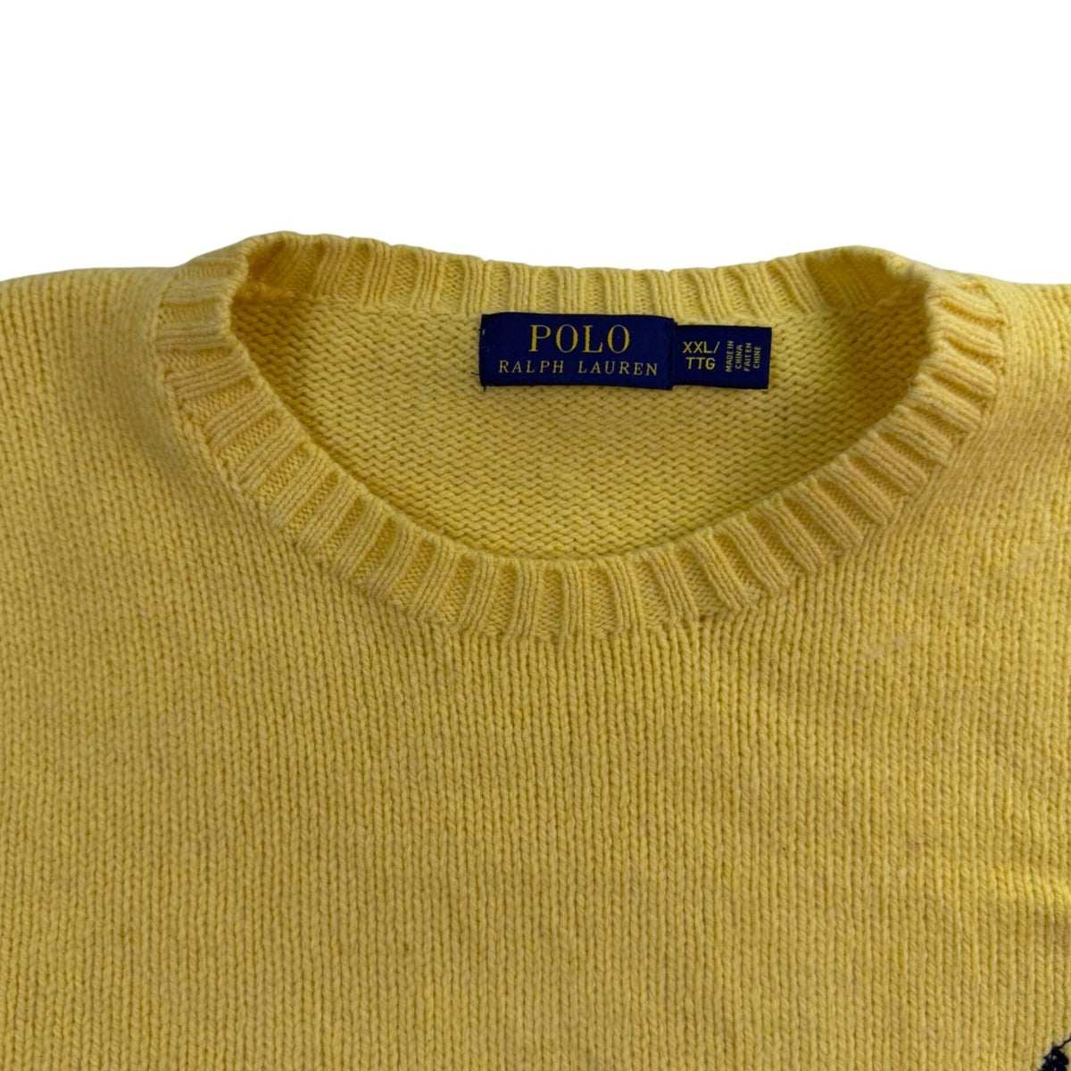 Polo Ralph Lauren Mens Yellow Crewneck Sweater Classic Knit Sz XXL