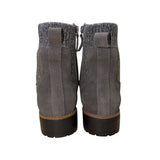 Violet & Red Women’s Gray Suede Slip-On Knit Trim Ankle Jaymie Boots Size 8.5M