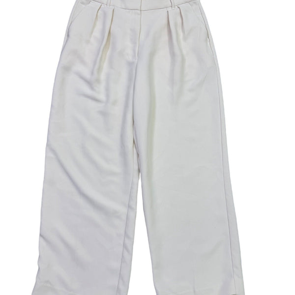 Banana Republic Womens Cream Pleated Wide Leg Pants Size 12