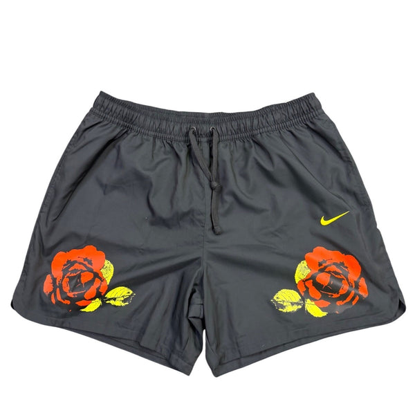 Nike Men’s Black Polyester Rose-Printed Swim Shorts Size XL