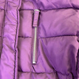 U.S. Polo Assn. Womens Purple Puffer Jacket With Hood Large Zippered