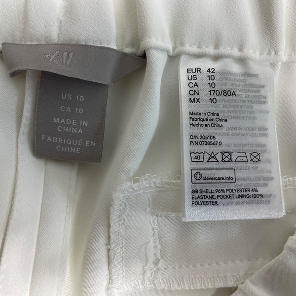 H&M Women's White Straight Pants Sz 10 - NWT