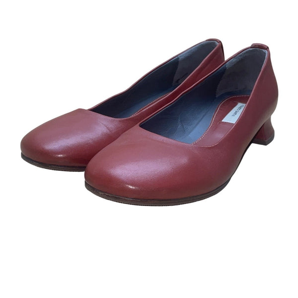 Fausto Santini Women’s Red Leather Round Toe Low Heel Shoes Size 38