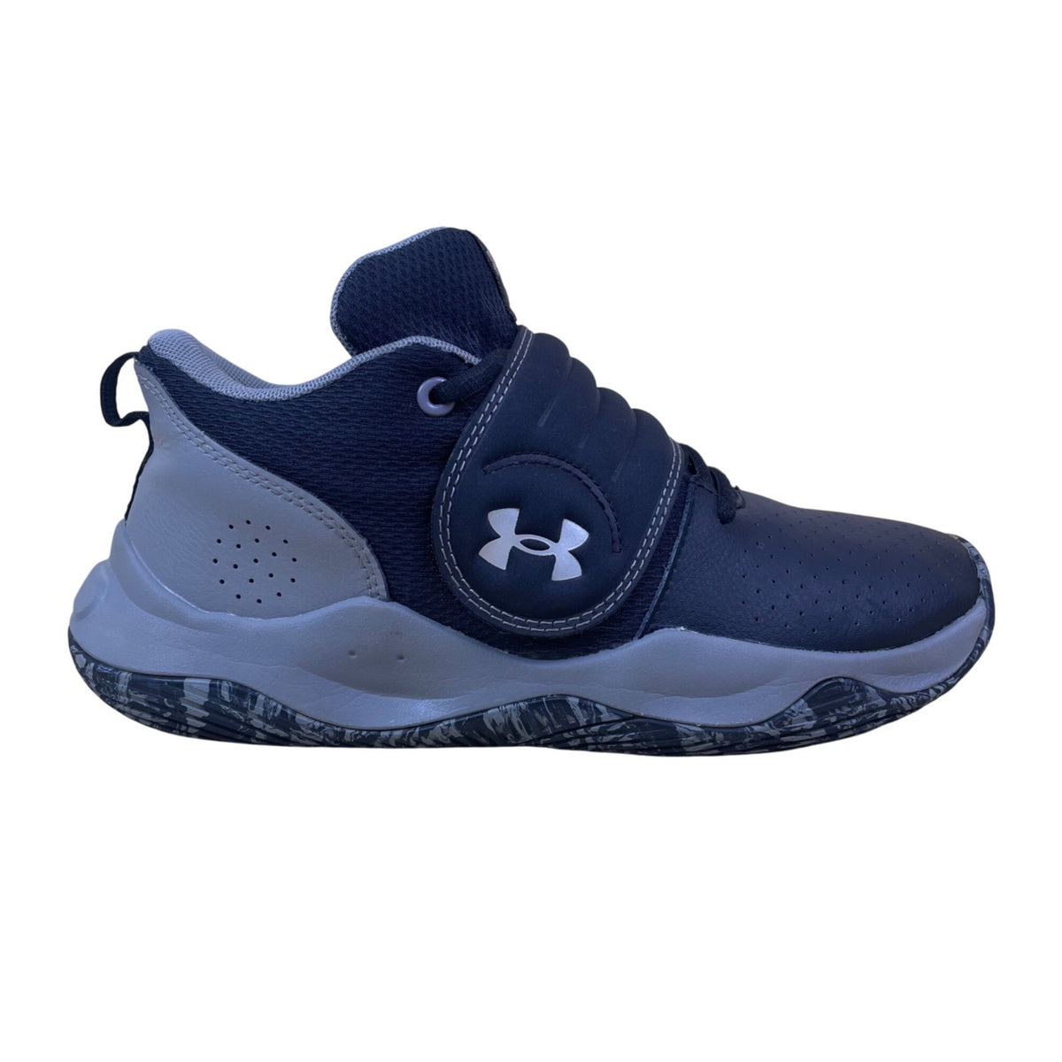 Under Armour Youth Black Concrete Camo Adhesive BB Gs Basketball Shoes Size 7Y