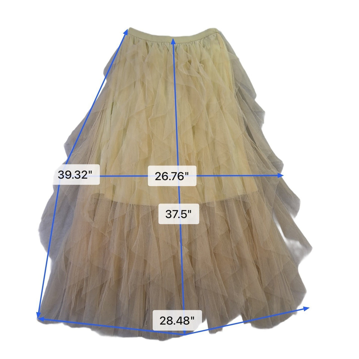 Strut & Bolt Womens Cream Tulle Layered Midi Skirt Stylish Design Size S
